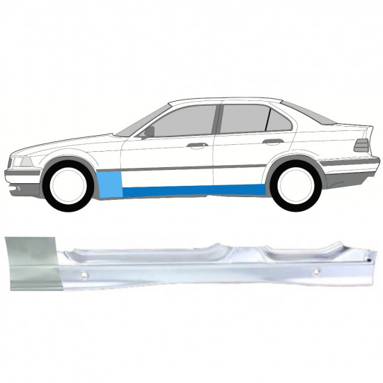 BMW 3 E36 1990-2000 REPERATURKA BŁOTNIKA PRZEDNIEGO + PRÓG / ZESTAW / LEWA STRONA