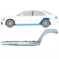 Pełny próg + reperaturka błotnika tylnego do BMW 3 E46 1998-2006 / Lewa / Zestaw 11244