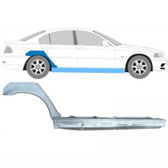 Pełny próg + reperaturka błotnika tylnego do BMW 3 E46 1998-2006 / Prawa / Zestaw 11243