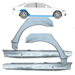 Pełny próg + reperaturka błotnika tylnego do BMW 3 E46 1998-2006 / Zestaw 11245