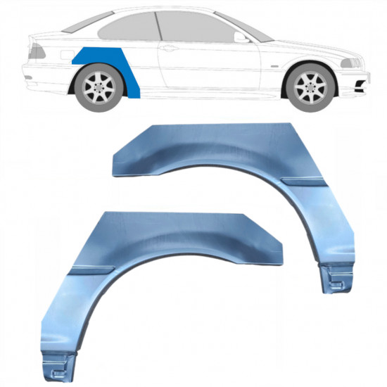 Reperaturka błotnika tylnego do BMW E46 3 Cabrio 1998-2005 / Lewa+Prawa / COUPE / Zestaw 6199