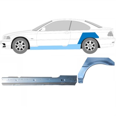 Pełny próg + reperaturka błotnika tylnego do BMW 3 E46 1998-2006 / Lewa / COUPE / Zestaw 17060