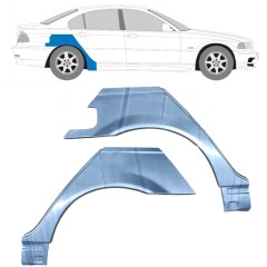 Reperaturka błotnika tylnego do BMW 3 E46 1998-2006 / Lewa+Prawa / Zestaw 6204