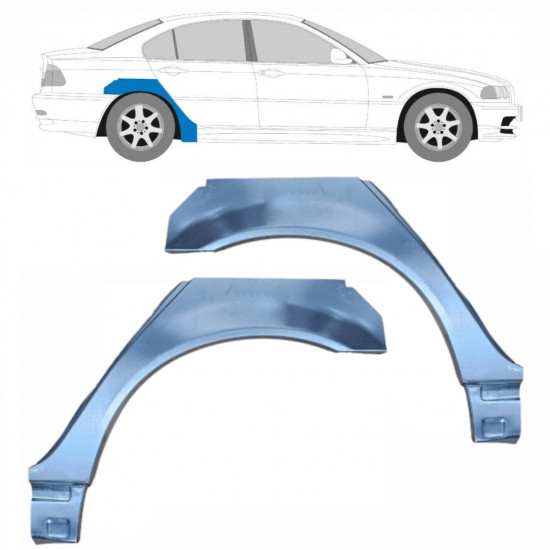 Reperaturka błotnika tylnego mała do BMW E46 3 1998-2005 / Lewa+Prawa / Zestaw 6203