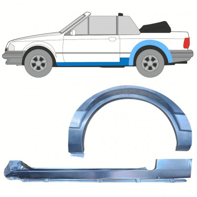 FORD ESCORT 1981-1990 CABRIO PRÓG + REPERATURKA BŁOTNIKA TYLNEGO / ZESTAW / LEWA STRONA