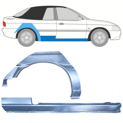 FORD ESCORT 1990-2000 CABRIO PRÓG + REPERATURKA BŁOTNIKA TYLNEGO / ZESTAW / PRAWA STRONA