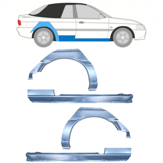 Reperaturka progu + błotnika tylnego do Ford Escort 1990-2000  CABRIO / Zestaw 12591