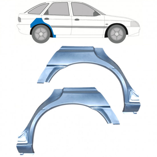 Reperaturka błotnika tylnego do Ford Escort 1995-2000 / Lewa+Prawa / Zestaw 9776