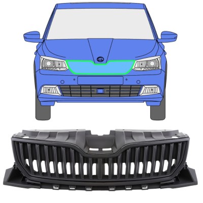 Grill czarny do Skoda Fabia 2014-2018 / Zestaw 7544