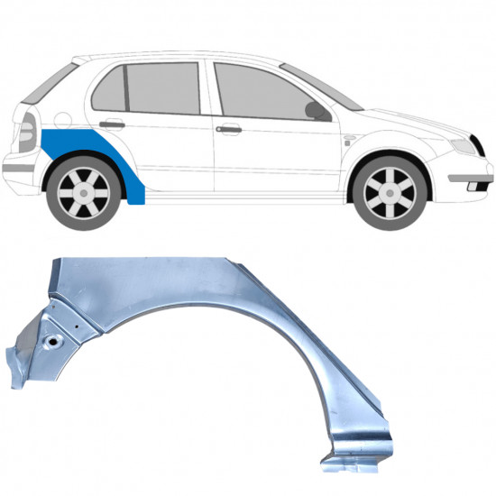 SKODA FABIA 1999-2007 REPERATURKA BŁOTNIKA TYLNEGO / PRAWA STRONA