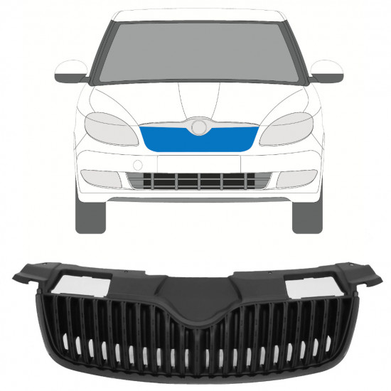 SKODA FABIA 2007-2010 GRILL CZARNY