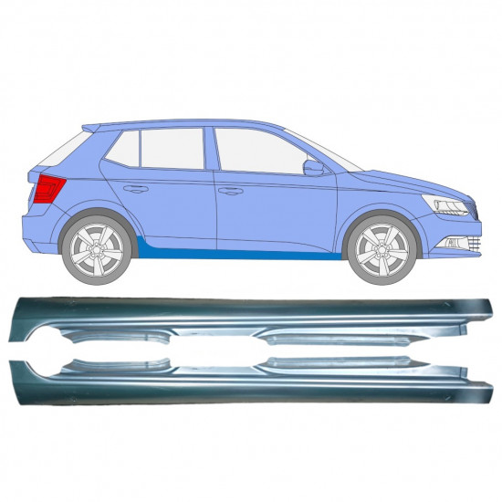 Pełny próg do Skoda Fabia 2014- / Lewa+Prawa / Zestaw 9823