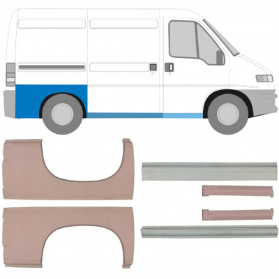 Reperaturka progu + błotnika tylnego do Fiat Ducato Boxer Relay 1994-2006 / SWB / Zestaw 5582