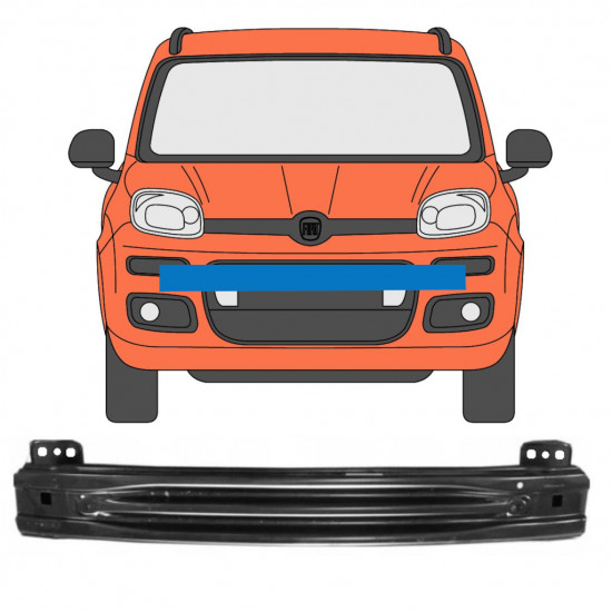 Wzmocnienie zderzaka przedniego / belka do Fiat Panda 2012- 7560