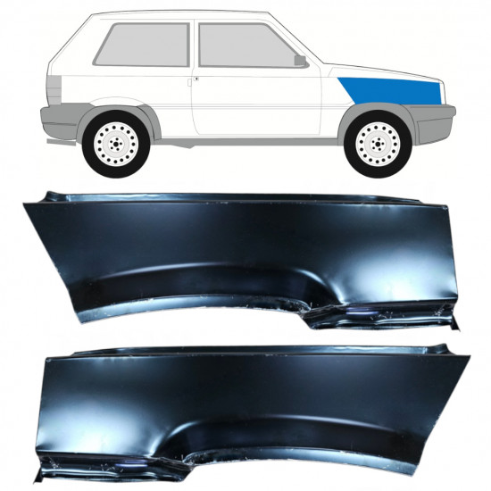 Błotnik przedni do Fiat Panda 1980-2002 / Lewa+Prawa / Zestaw 9928