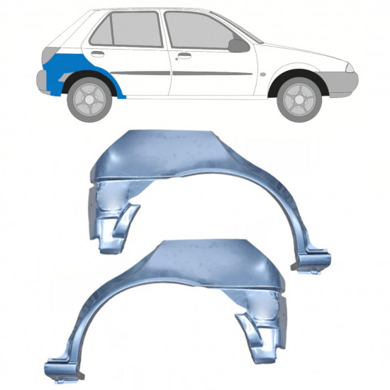 Reperaturka błotnika tylnego do Ford Fiesta 1995-1999 / Lewa+Prawa / Zestaw 11023