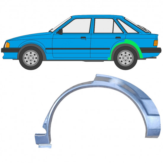 Reperaturka błotnika tylnego do Ford Escort 1980-1986 / Lewa 7821