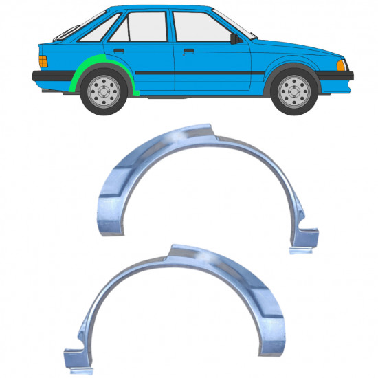 Reperaturka błotnika tylnego do Ford Escort 1980-1986 / Lewa+Prawa / Zestaw 9984