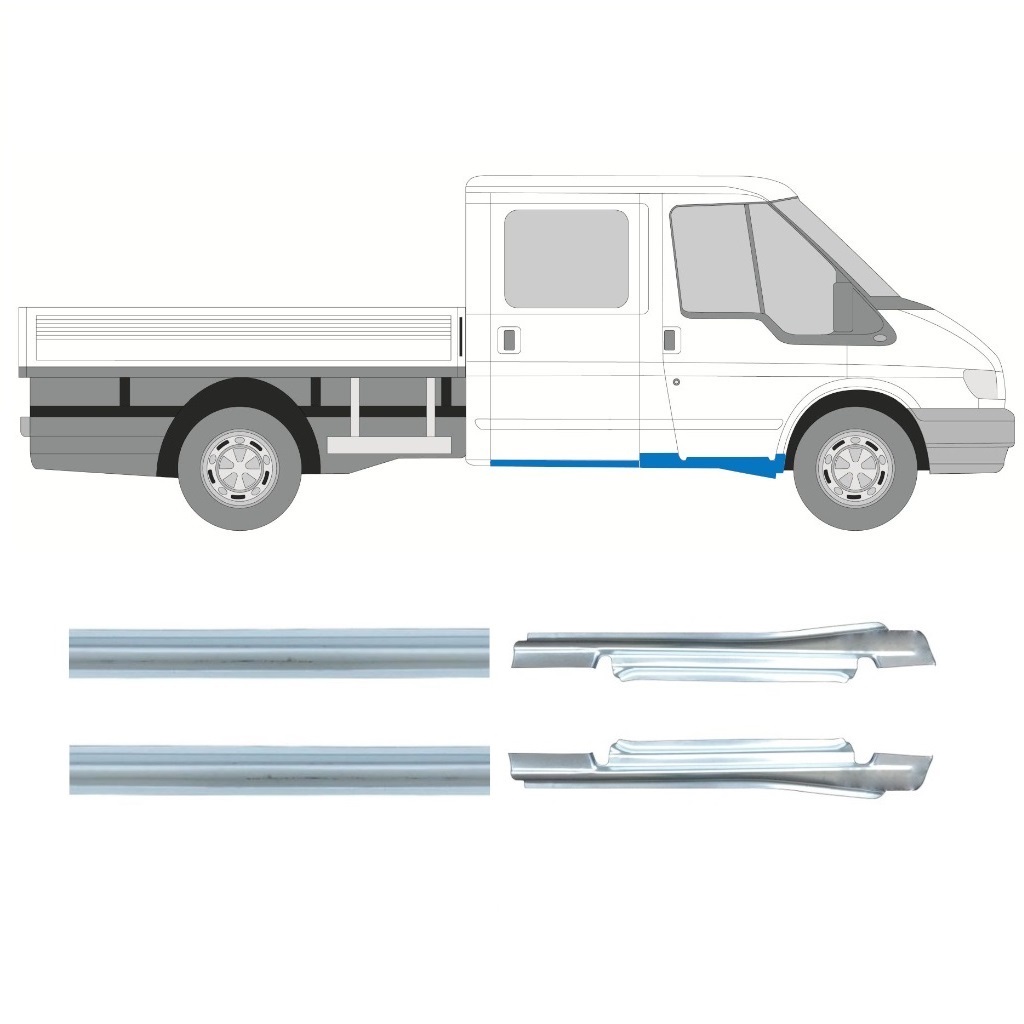 Reperaturka Progu Do Ford Transit 2000-2013 / Lewa+Prawa / Podwójna Kabina / Zestaw 9698