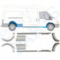 Reperaturka progu + błotnika tylnego do Ford Transit 2000-2013 / LWB / Lewa+Prawa / Zestaw 10630