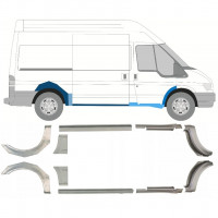 Reperaturka progu + błotnika tylnego do Ford Transit 2000-2013 / MWB / Lewa+Prawa / Zestaw 10637