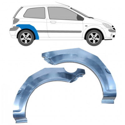 Reperaturka błotnika tylnego do Hyundai Getz 2002-2010 / Lewa+Prawa / Zestaw 10641