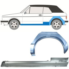 Reperaturka progu + błotnika tylnego do Volkswagen Golf 1 1974-1985 / Lewa / CABRIO / Zestaw 12578
