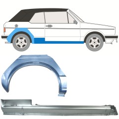 Reperaturka progu + błotnika tylnego do Volkswagen Golf 1 1974-1985 / Prawa / CABRIO / Zestaw 12577