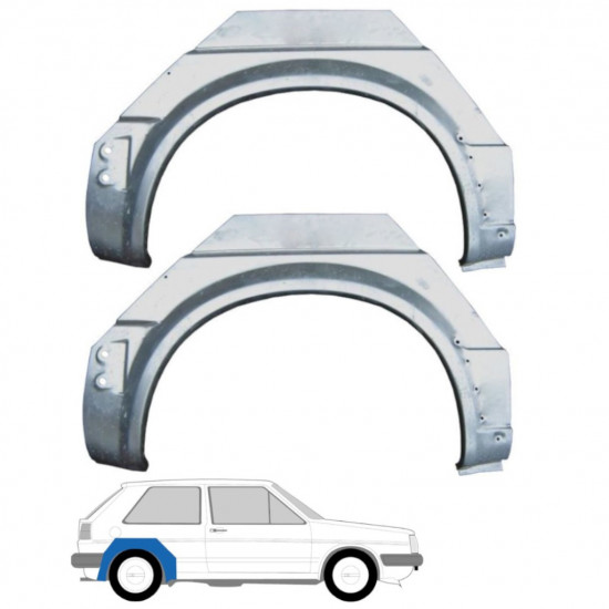 Reperaturka błotnika tylnego do VW Golf 2 1982- / Lewa+Prawa / Zestaw 9626