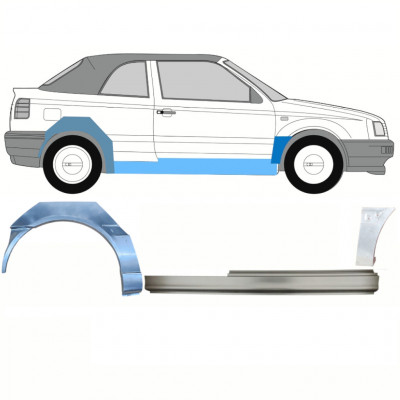 Reperaturka progu + błotnika przedniego + błotnika tylnego do VW Golf 3 1993-1998  CABRIO / Prawa / Zestaw 12566