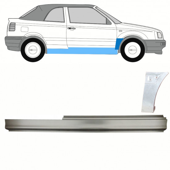 VW GOLF 3 1993-1998 CABRIO REPERATURKA BŁOTNIKA PRZEDNIEGO + REPERATURKA PROGU / ZESTAW / PRAWA STRONA