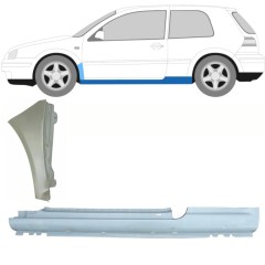 Pełny próg + reperaturka błotnika przedniego do Volkswagen Golf 4 1997-2006 / Lewa / Zestaw 8732
