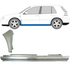 Pełny próg + reperaturka błotnika przedniego do Volkswagen Golf 4 1997-2006 / Lewa / Zestaw 8728