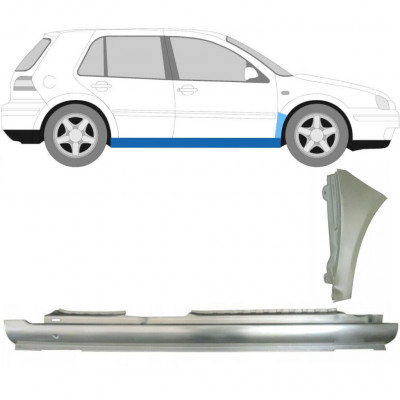 VW GOLF 4 1997- 5 DRZWIOWY PRÓG + REPERATURKA BŁOTNIKA PRZEDNIEGO / PRAWA STRONA