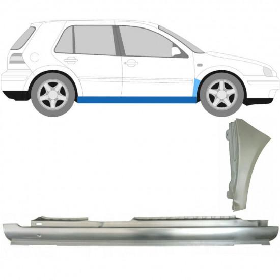 Reperaturka progu + błotnika przedniego do VW Golf 4 1997- / Prawa /  8727