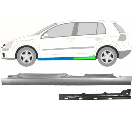 Reperaturka progu wewnętrzna + zewnętrzna do Volkswagen Golf 5 2003-2009 / Lewa / Zestaw 11139