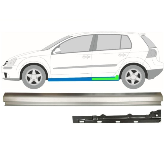 Reperaturka progu wewnętrzna + zewnętrzna do Volkswagen Golf 5 2003-2009 / Lewa / Zestaw 11709
