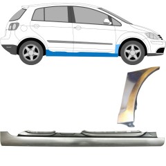 Pełny próg + reperaturka błotnika przedniego do Volkswagen Golf Plus 2005-2013 / Prawa / Zestaw 10380