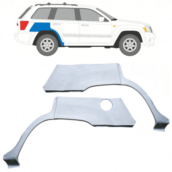 Reperaturka błotnika tylnego do Jeep Grand Cherokee 2005-2010 / Lewa+Prawa / Zestaw 10657