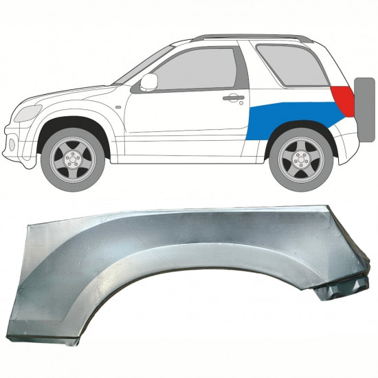 Reperaturka błotnika tylnego część górna do Suzuki Grand Vitara 2005-2012 / Lewa 8508