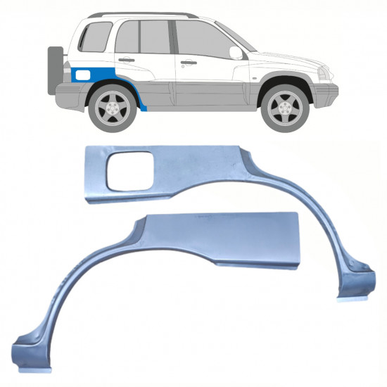 Reperaturka błotnika tylnego do Suzuki Grand Vitara 1997-2005 / Lewa+Prawa / Zestaw 10135