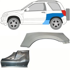Reperaturka progu + błotnika tylnego do Suzuki Grand Vitara 2005-2014 / Lewa / Zestaw 10841