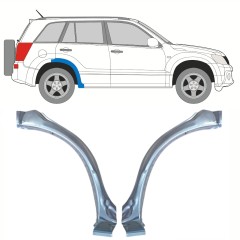 Reperaturka błotnika tylnego część przednia do Suzuki Grand Vitara 2005-2014 / Lewa+Prawa / Zestaw 10177