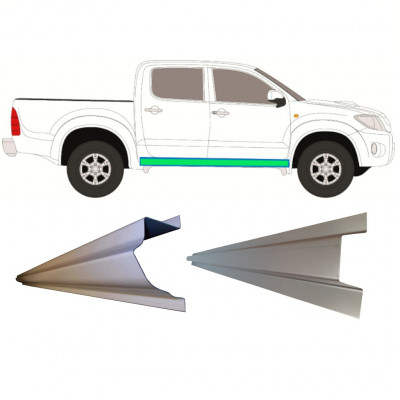 TOYOTA HILUX 2005-2015 WEWNĘTRZNY + ZEWNĘTRZNY REPERATURKA PROGU / PRAWA STRONA = LEWA STRONA