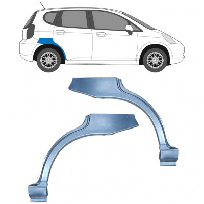 Reperaturka błotnika tylnego do Honda Jazz Gd 2002-2008 / Lewa+Prawa / Zestaw 9195