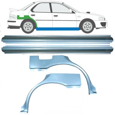 Reperaturka progu + błotnika tylnego do Subaru Impreza GC GF 1992-2000 / Lewa+Prawa / Zestaw 10667