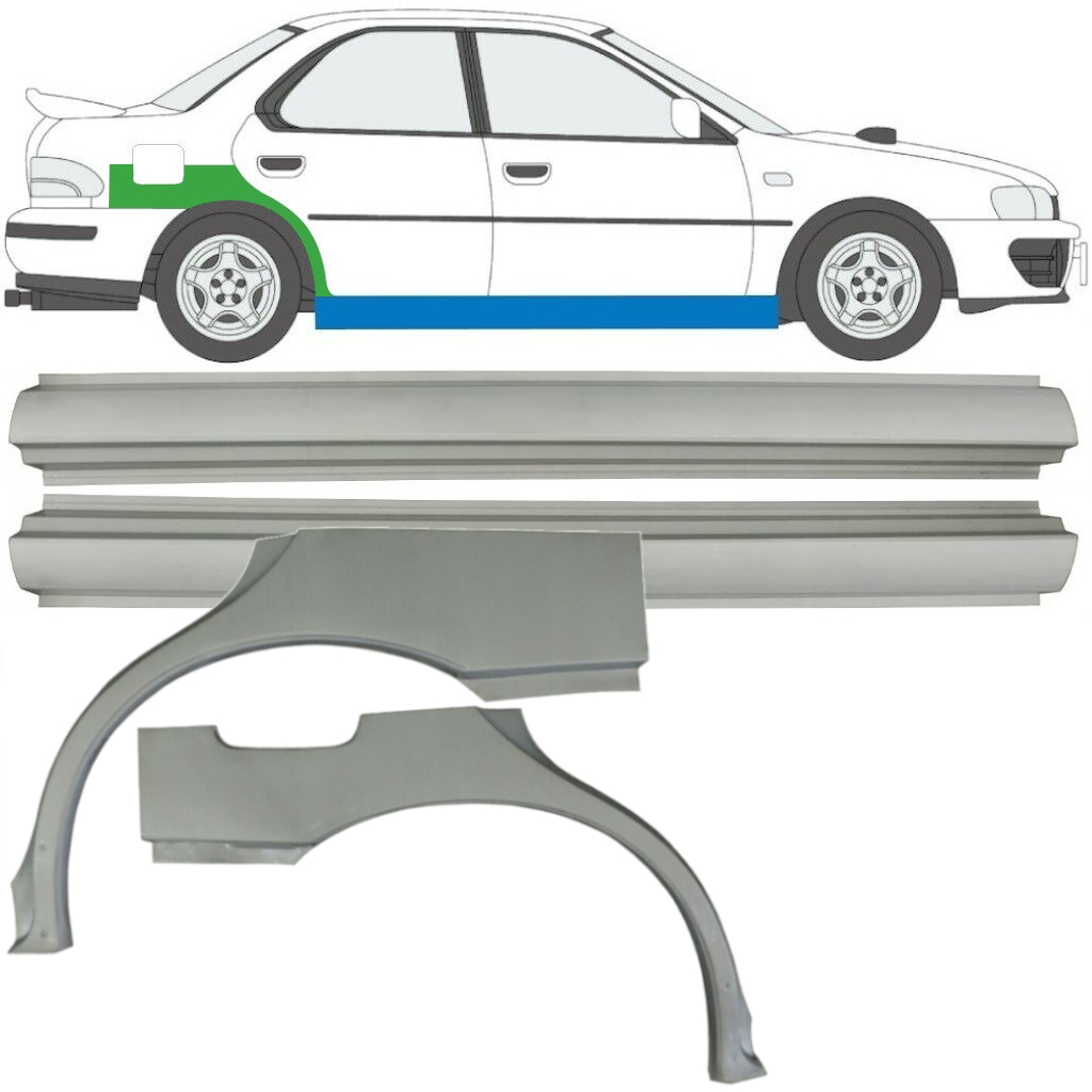 Reperaturka Progu + Błotnika Tylnego Do Subaru Impreza 1992-2000 / Lewa+Prawa / Zestaw 10667