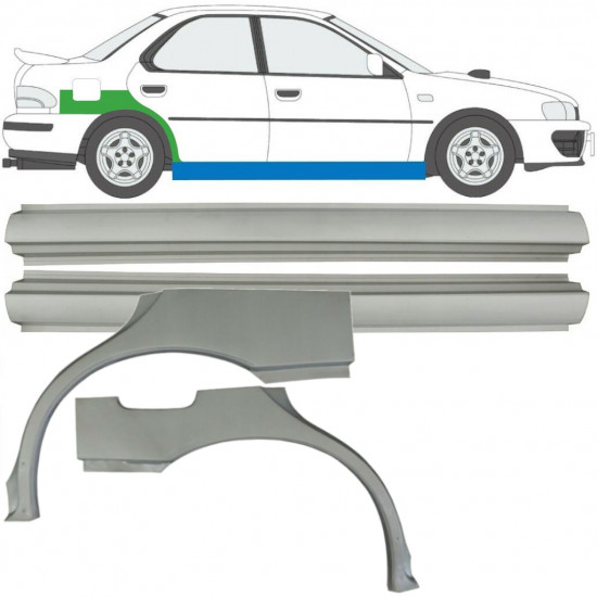 Reperaturka progu + błotnika tylnego do Subaru Impreza 1992-2000 / Lewa+Prawa / Zestaw 10667