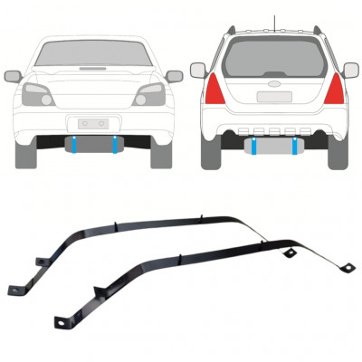 Obejmy zbiornika paliwa for Subaru Impreza 2000-2007 / Subaru Forester 2002-2008 12828