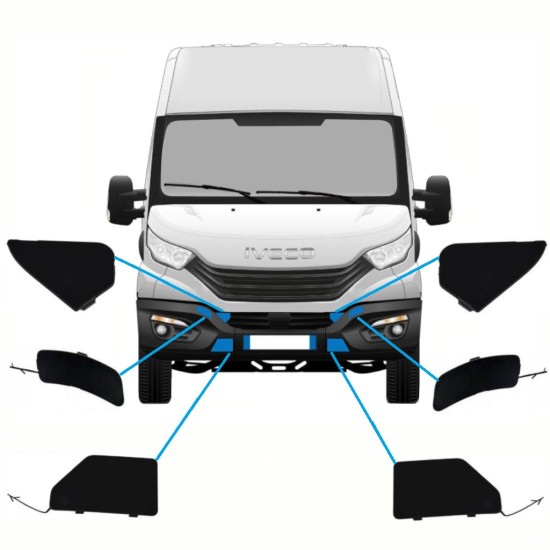 Zaślepki przedniego zderzaka do Iveco Daily 2014-2016 / Zestaw 10292